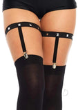 Studded Elastic Garter Suspender Os Blk