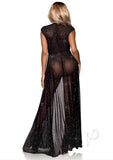 Iridescent Rhinestone Sheer Robe Os Blk