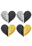Peekaboo Reversible Sequin Heart Blk/gld