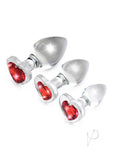 Booty Spark Red Heart Gem Glass Plug Set