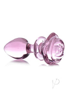 Booty Sparks Pink Rose Glass Plug Lg