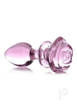 Booty Sparks Pink Rose Glass Plug Lg