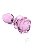Booty Sparks Pink Rose Glass Plug Md