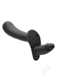 Strap U 28x Lg Dbl Dildo Harn/rc Black