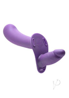 Strap U 28x Lg Dbl Dildo Harn/rc Purple