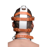 White And Tan Hospital Style Leather Muzzle
