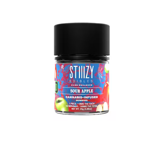 SOUR APPLE STIIIZY EDIBLES - 100MG GUMMIES