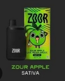 ZOOR 3 GRAM Disposables LIVE RESIN SAUCE (Zour Apple) Sativa