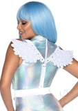 Furry Angel Wing Body Harness Os White