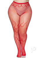 Flame Net Tights 1x/2x Red