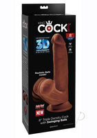 Kc Plus Triple Dense Cock W/balls 8 Brn
