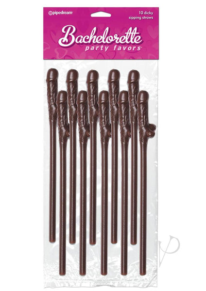 Bp Chocolate Dicky Sipping Straws 10pk