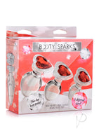 Booty Spark Red Heart Gem Glass Plug Set
