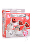Booty Spark Red Heart Gem Glass Plug Set