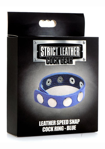 Cg Leather Speed Snap Cockring Blue