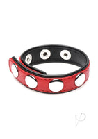 Cg Leather Speed Snap Cockring Red