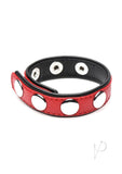 Cg Leather Speed Snap Cockring Red
