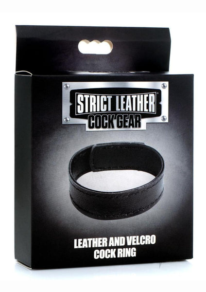 Cg Velcro Leather Cockring Black
