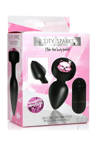 Booty Sparks Pink Gem Plug W/remote Sm