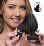 The Assterisk 10x Ribbed Silicone Remote Control Vibrating Butt Plug